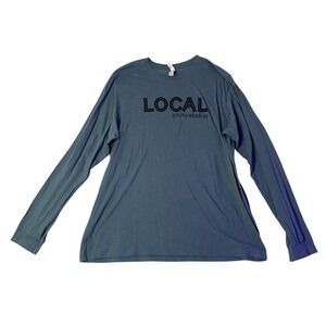 Bella Canvas Mens 2XL Local South Bend IN Long Sleeve Graphic T-Shirt Blue
